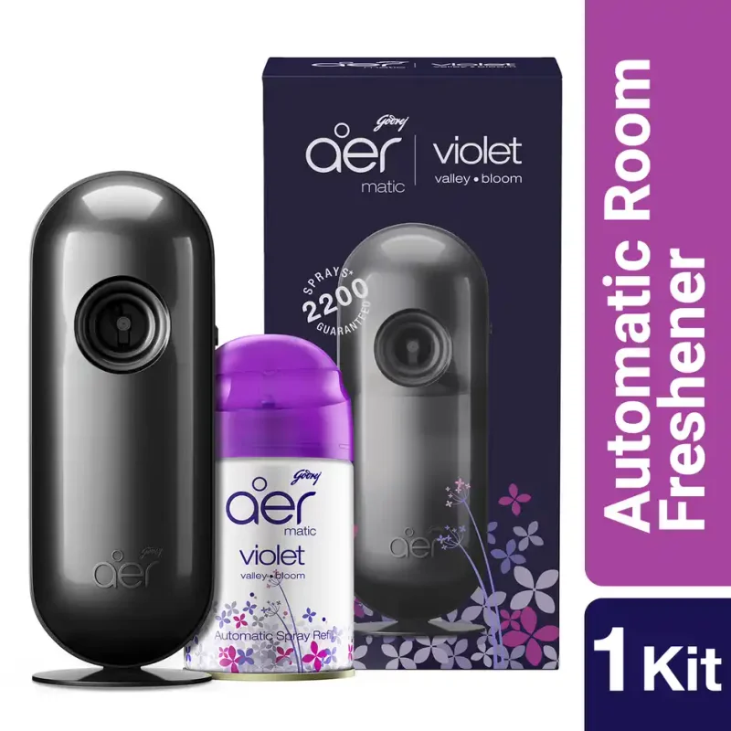 Godrej Aer Matic Violet Valley Bloom Automatic Room Fresheners | Machine + Refill -  210 ml