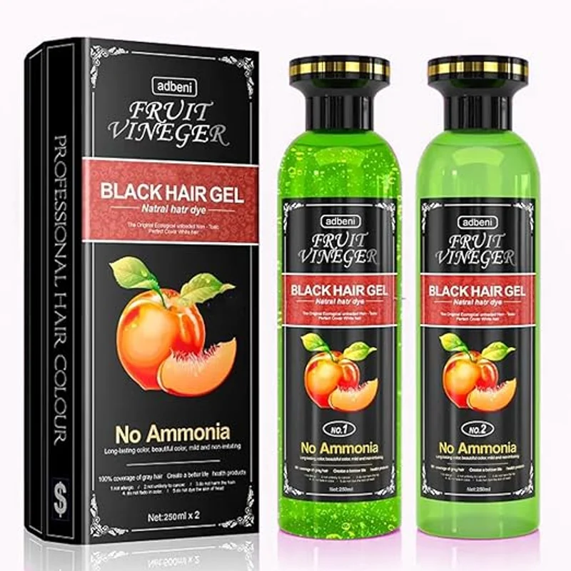 Adbeni Fruit Vineger Gel Hair Color, Black | Natural Hair Dye for Men & Women - 500 ml