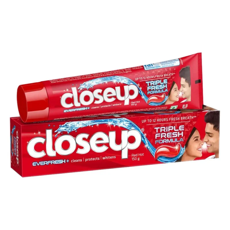 Closeup Triple Fresh Formula Anti-Germ Gel Toothpaste — Red Hot - 150 GM