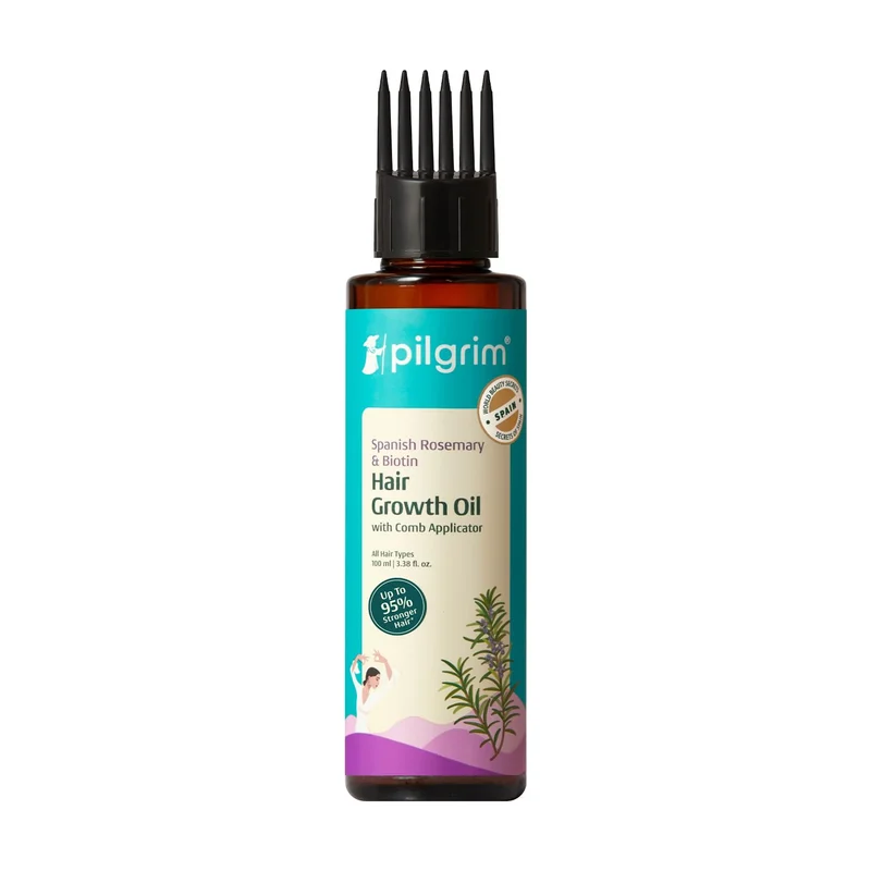Pilgrim Spanish Rosemary & Biotin HairGrowth Oil to Control Hair Fall & Strengthens Hair - 100ml