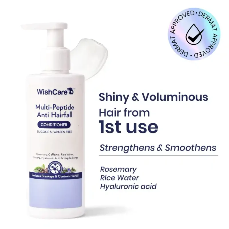 Wishcare Multi Peptide Rice Water Anti Hairfall Conditioner - Rosemary, Capilia Longa,Ha & Caffeine - 200 ml